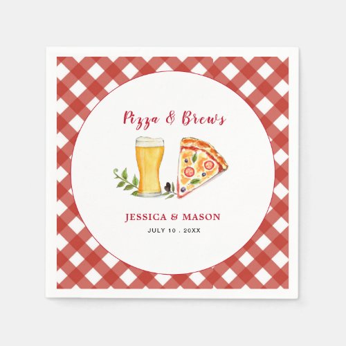 Pizza and Beer Casual Couples shower  Napkins