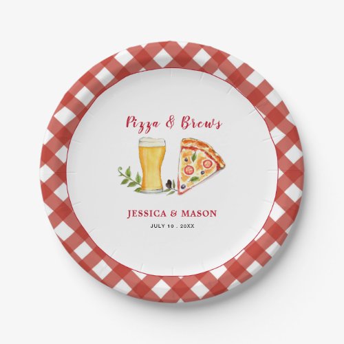 Pizza and Beer Casual Couples shower  Paper Plates