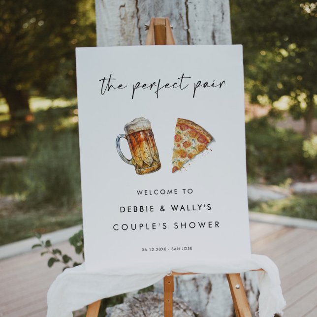 Pizza and Beer Couple's Shower Welcome Sign (Creator Uploaded)