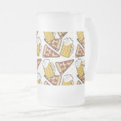 Pizza and Beer Lover Frosted Glass Beer Mug (Front Right)