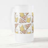 Pizza and Beer Lover Frosted Glass Beer Mug (Front Left)