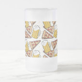 Pizza and Beer Lover Frosted Glass Beer Mug (Center)
