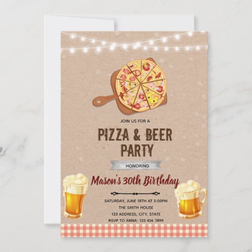 Pizza and beer party Invitation