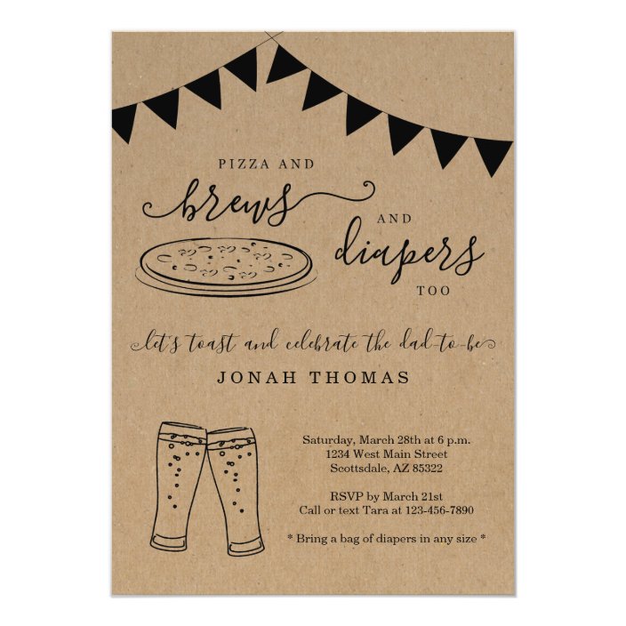 men's diaper party invitations