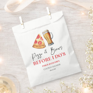 Pizza and Brews Before I Do's Couples Shower Favor Bag