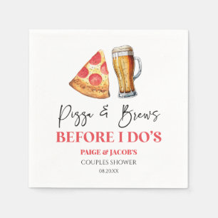 Pizza and Brews Before I Do's Couples Shower Napkins