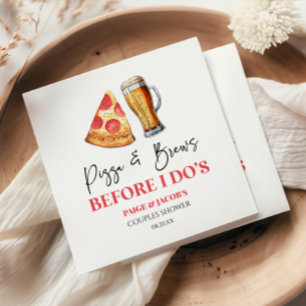 Pizza and Brews Before I Do's Couples Shower Napkins