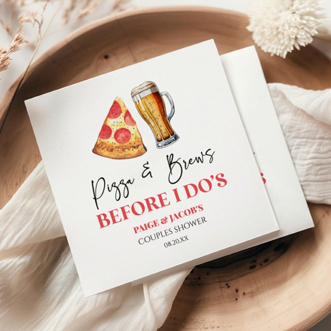 Pizza and Brews Before I Do's Couples Shower Napkins (Creator Uploaded)