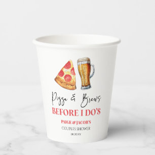 Pizza and Brews Before I Do's Couples Shower Paper Cups