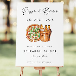 Pizza And Brews Before I Do's, Pizza And Beer Sign
