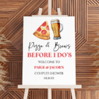 Pizza and Brews Couples Shower Welcome Sign