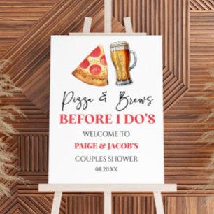 Pizza and Brews Couples Shower Welcome Sign