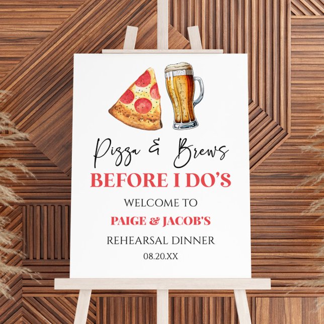 Pizza and Brews Rehearsal Dinner Welcome Sign (Creator Uploaded)