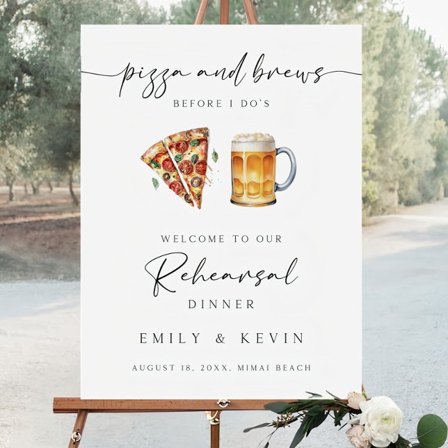 Pizza and Brews Rehearsal Dinner Welcome Sign EdiT (Creator Uploaded)
