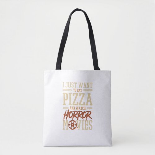 Pizza And Horror Movie Lover Halloween Party Outfi Tote Bag