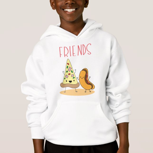 Pizza and Hot Dog Best Friend Hoodie (Front)