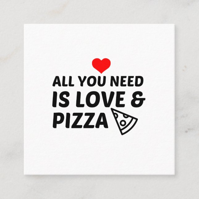 PIZZA AND LOVE SQUARE BUSINESS CARD (Front)
