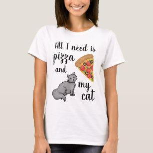 Pizza and My Cat Funny T-Shirt