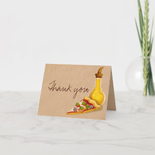 Pizza and Olive Oil Thank You Card
