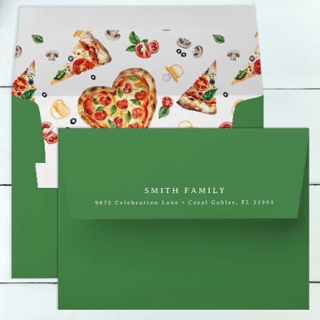Pizza and Pacifiers Baby Shower Envelope – Fun Piz (Pizza Baby Shower Envelope)