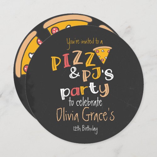 Pizza And Pajama Party Invitation