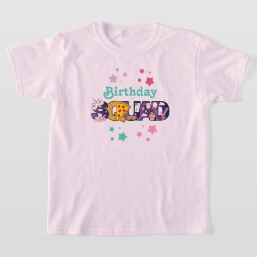 Pizza and Pajamas Party Birthday SQUAD  T_Shirt