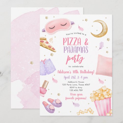 Pizza and Pajamas Sleepover Slumber Party Birthday