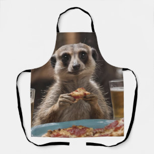 "Pizza and Pints: A Meerkat’s Perfect Snack Break" Apron