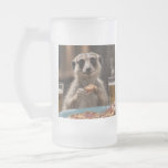 "Pizza and Pints: A Meerkat’s Perfect Snack Break" Frosted Glass Beer Mug