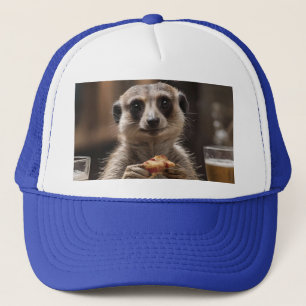 "Pizza and Pints: A Meerkat’s Perfect Snack Break" Trucker Hat