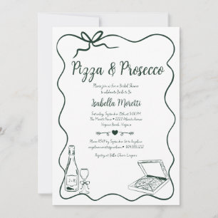 Pizza and Prosecco Bridal Shower Invitation