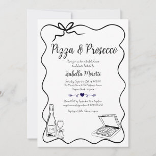 Pizza and Prosecco Bridal Shower Invitation