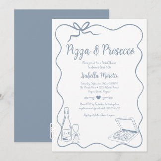 Pizza and Prosecco Bridal Shower Invitation