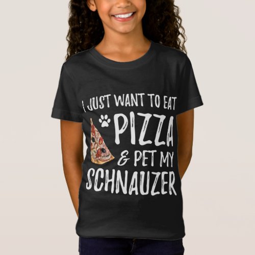 Pizza and Schnauzer for Funny Dog Mom Gift T_Shirt