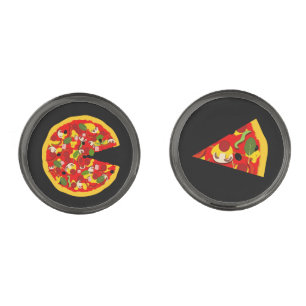 Pizza and Slice Fun Cufflinks