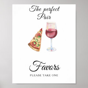 pizza and wine bridal shower Favors Poster