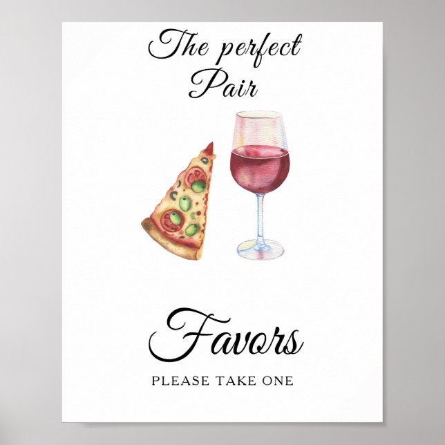 pizza and wine bridal shower Favors  Poster (Front)
