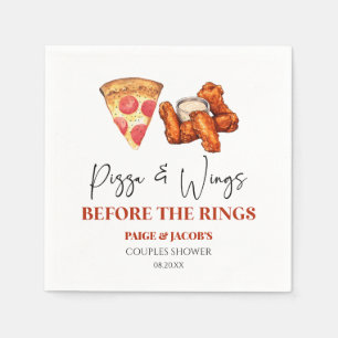 Pizza and Wings Before The Rings Couples Shower Napkins