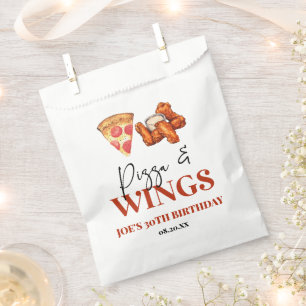Pizza and Wings Birthday Party Favor Bag
