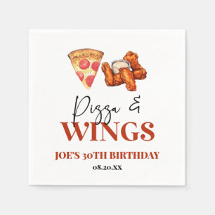 Pizza and Wings Birthday Party Napkins