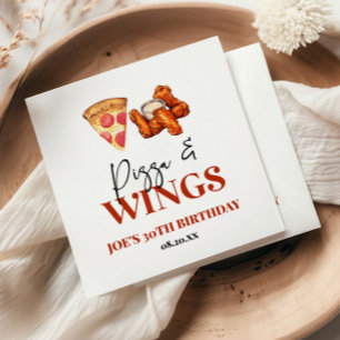 Pizza and Wings Birthday Party Napkins