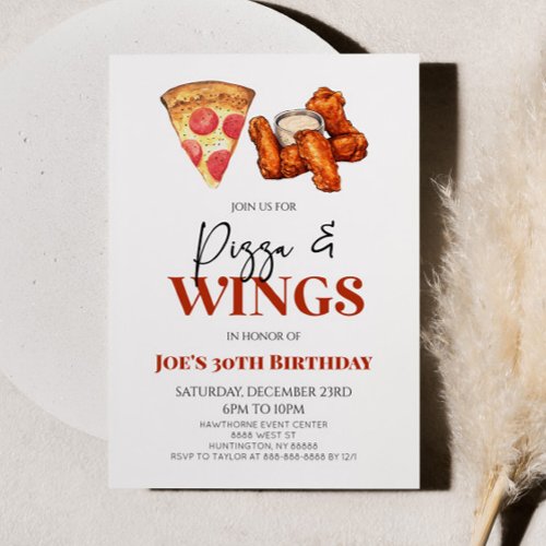 Pizza and Wings Chicken Wings Birthday Party