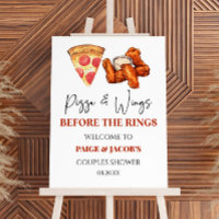 Pizza and Wings Couples Shower Welcome Sign