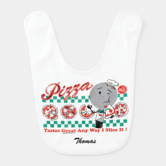 Pizza Any Way I Slice It Retro Bib (CUSTOMIZABLE)