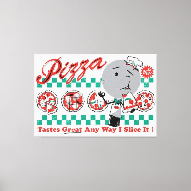 Pizza Any Way I Slice It Retro Canvas — 3/4" thick (Front)