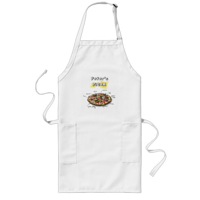 Pizza Art Personalized Grilling Apron (Front)