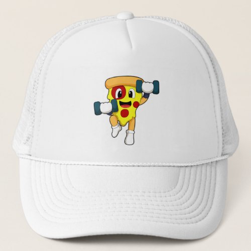 Pizza at Fitness with Dumbbells Trucker Hat