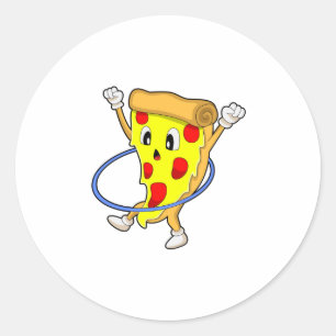 Pizza at Fitness with Fitness tires.PNG Classic Round Sticker