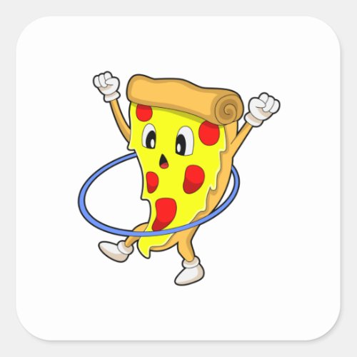 Pizza at Fitness with Fitness tiresPNG Square Sticker
