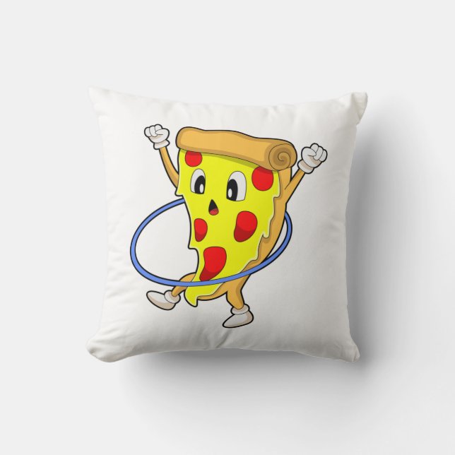 Pizza at Fitness with Fitness tires.PNG Throw Pillow (Front)